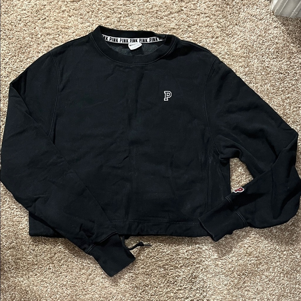 PINK Victoria's Secret Black Crewneck Top